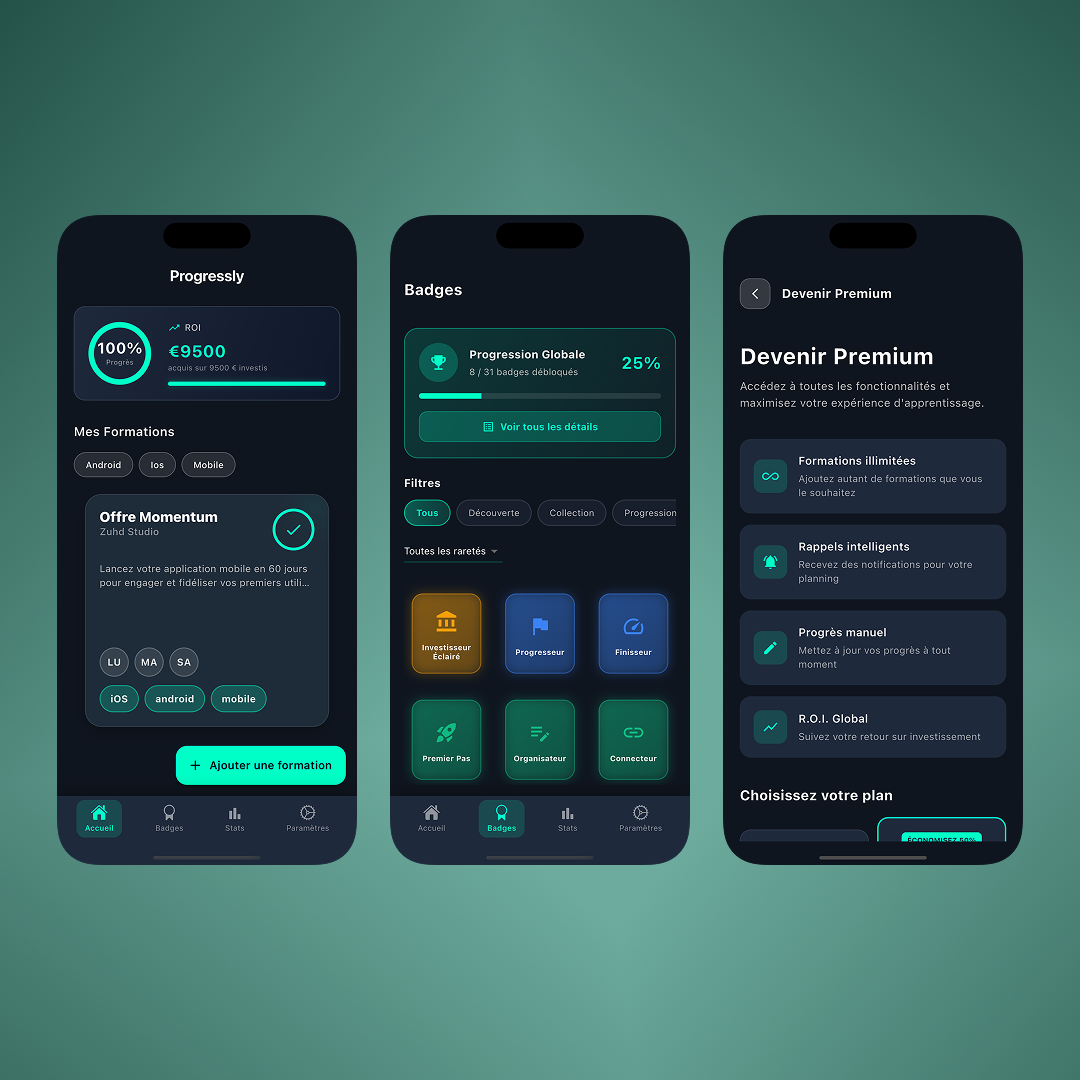 Progressly, application mobile productivité iOS développée par Zuhd Studio